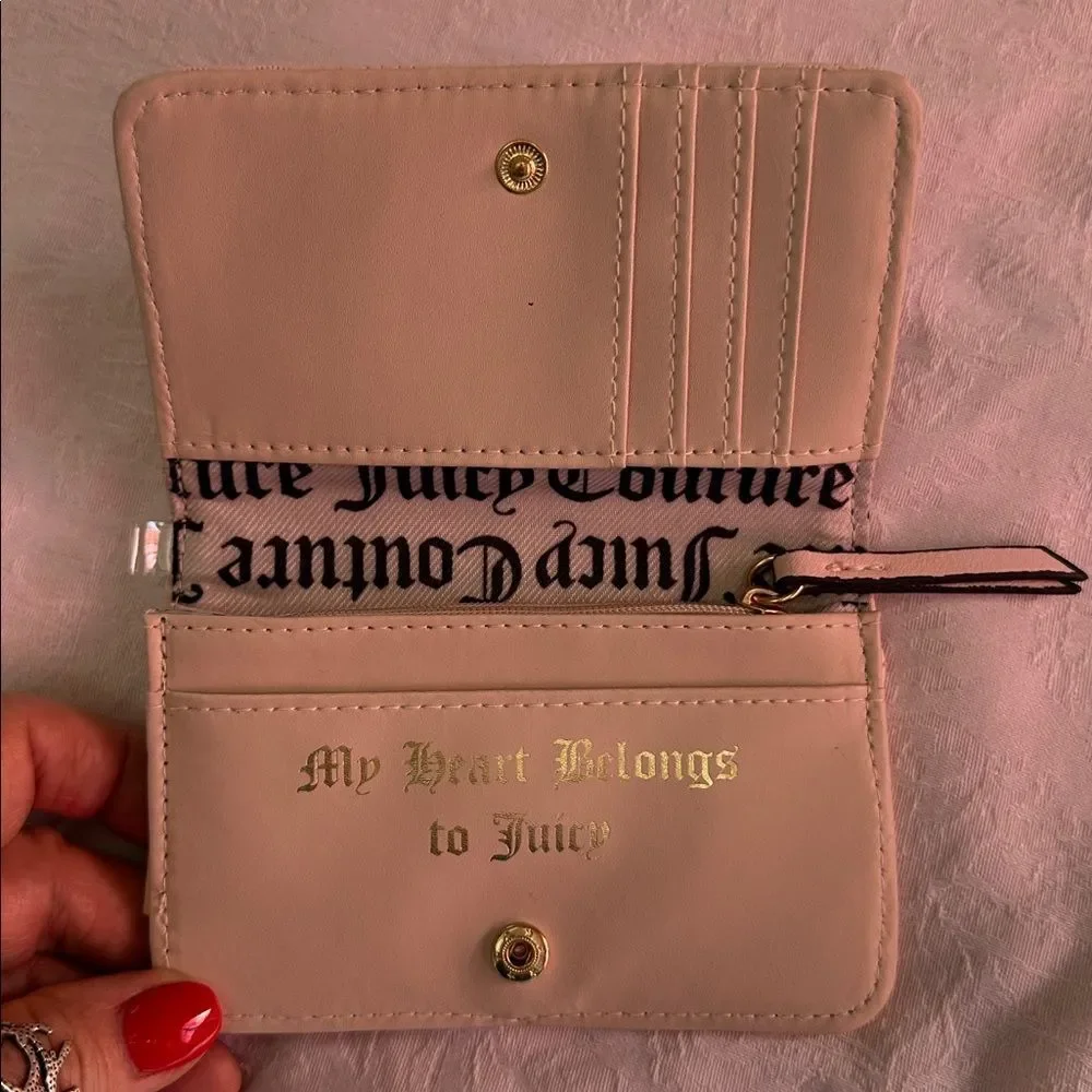 Juicy Couture Blush Pink Wallet with Gold Accents